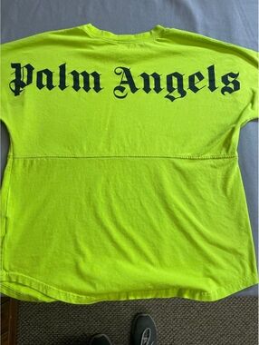 Palm Angels neon green logo T-shirt XL (READ)